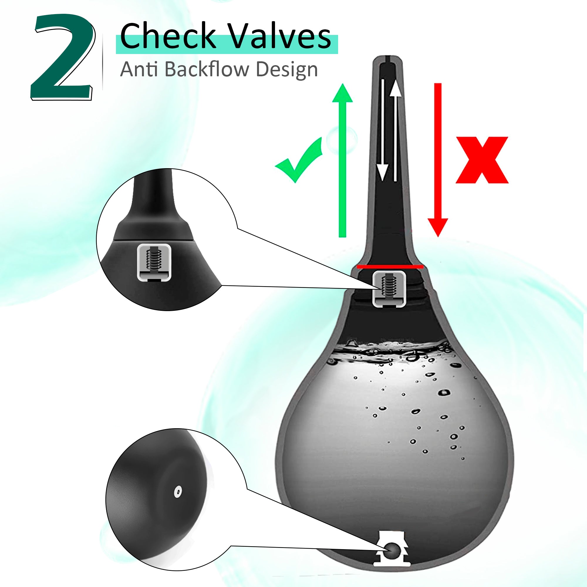 Black Silicone Enema Bulb with Soft Nozzle