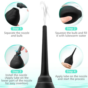 Black Silicone Enema Bulb with Soft Nozzle