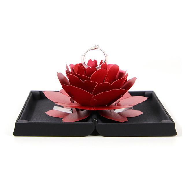 Pop Up Rose Rings Box
