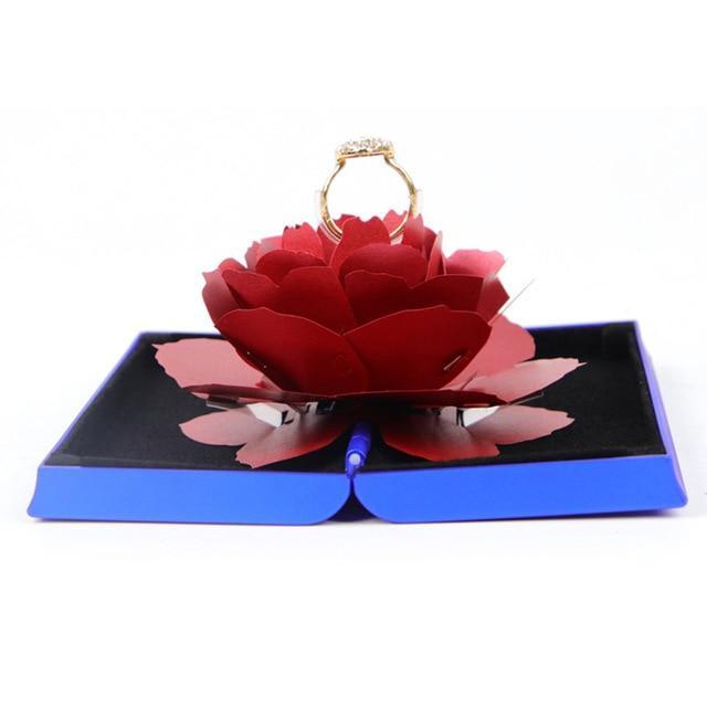 Pop Up Rose Rings Box